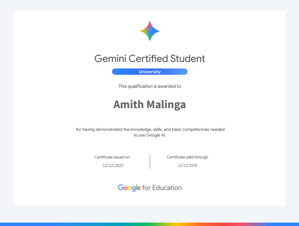Gemini Certified Student